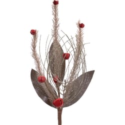 Good Tidings Gold/Red Bells/Leaf Stem 18 in.