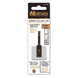 Montana Brand Diamond 3/16 in. Alloy Steel Tile Drill Bit 3-Flat Shank 1 pc