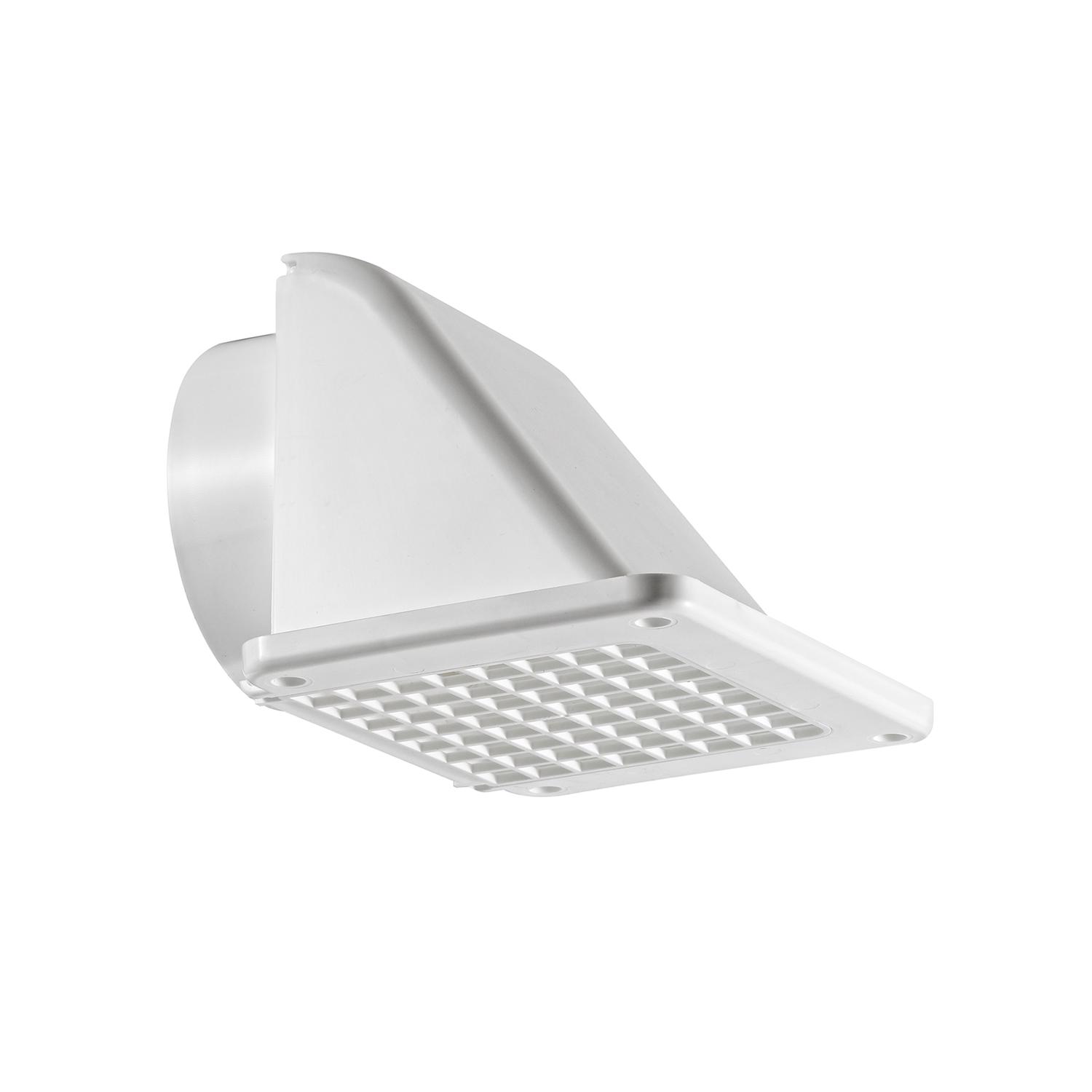 Lambro 4 in. W X 4 in. L White Plastic Exhaust Vent Mfr# 144W-R