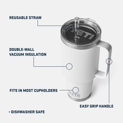 YETI Rambler 42 oz White BPA Free Straw Mug Mfr# 21071503836 - Ace