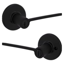 Kwikset Ladera Matte Black Keyed Entry Lever 2-3/4 in.
