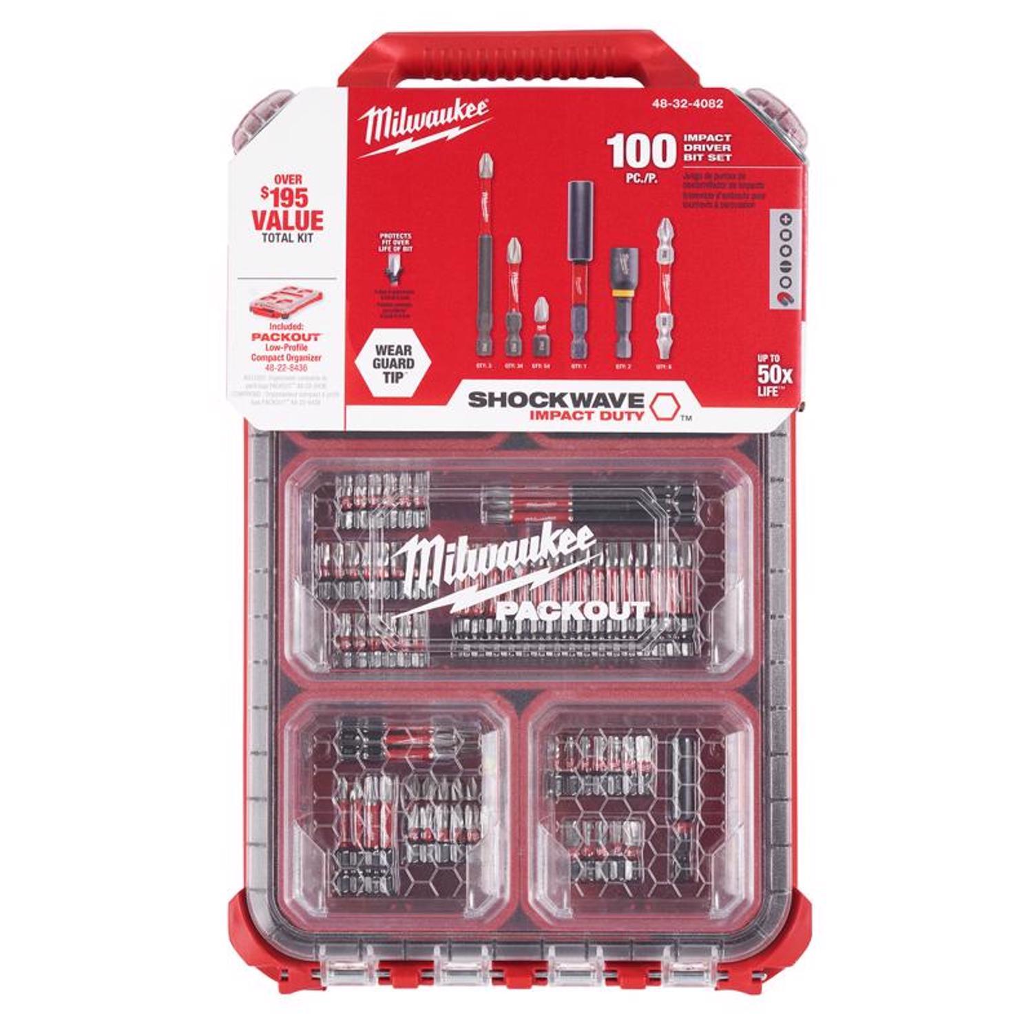 Milwaukee Shockwave Assorted 1/4 in. drive X 4 in. L Impact Driver