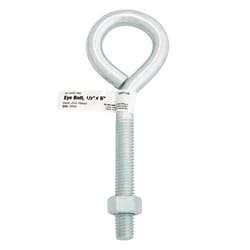 Hampton 1/2 in. X 6 in. L Zinc-Plated Steel Eyebolt Nut Included