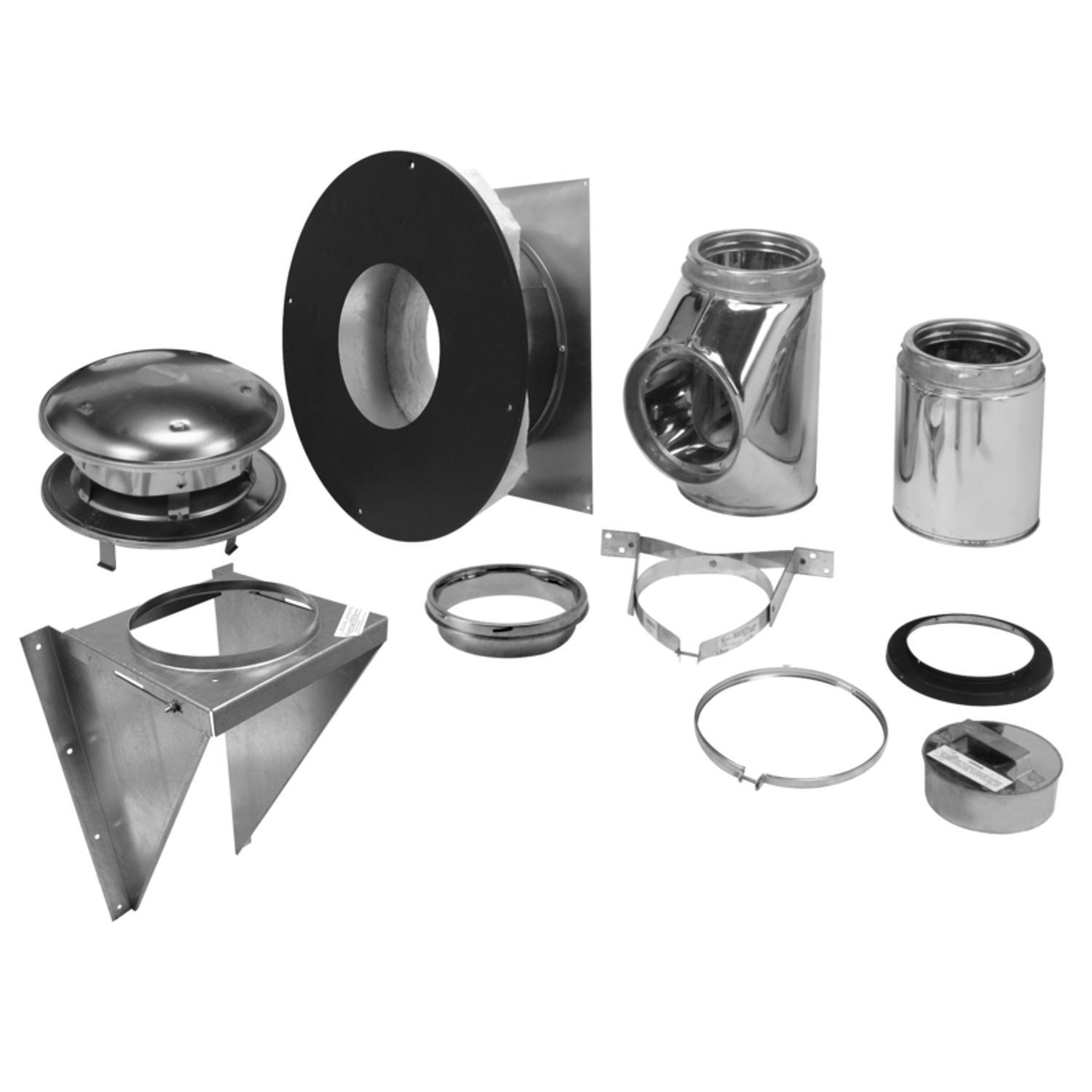 Photos - Fireplace Accessory Selkirk 6 in. Stainless Steel Stove Pipe Wall Support Kit 206622