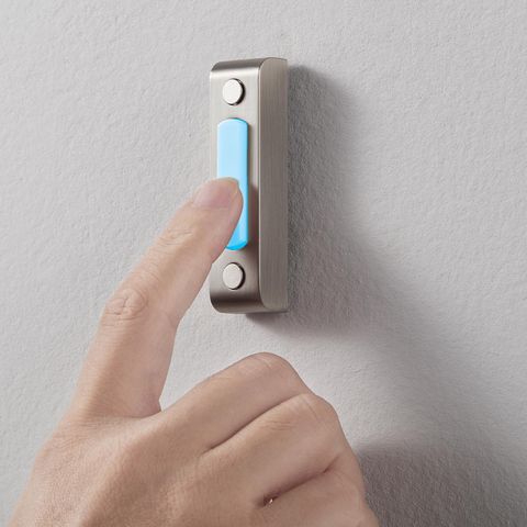Heath Zenith Satin Nickel Silver Metal Wired Pushbutton Doorbell