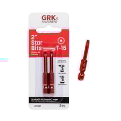 GRK Fasteners Star T15 X 2 in. L Power Bit Steel 2 pc