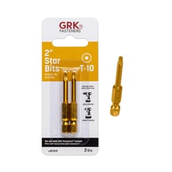GRK Fasteners Star T10 X 2 in. L Power Bit Steel 2 pc