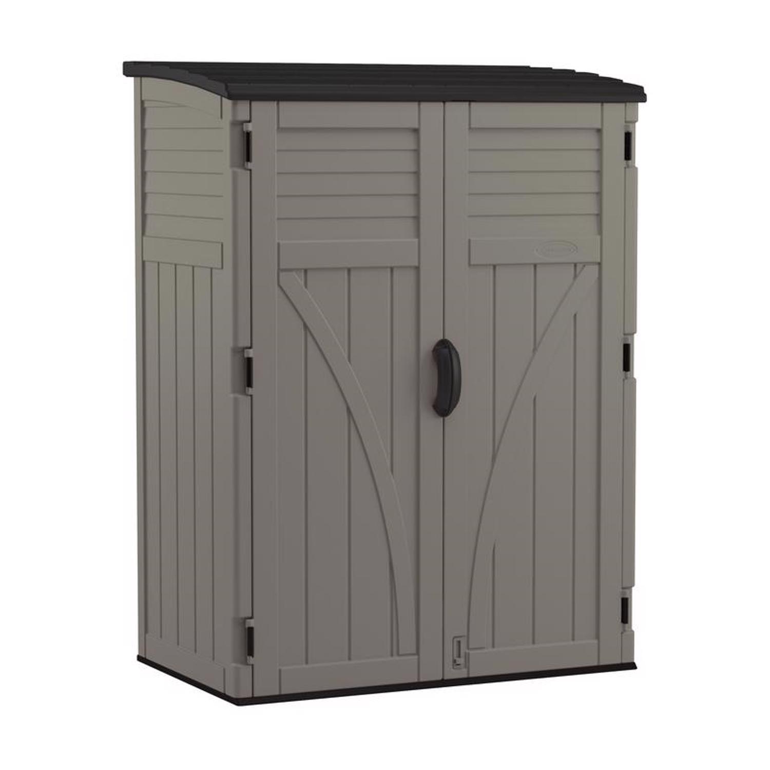 Suncast 4 ft. x 3 ft. Resin Vertical Pent Storage Shed with Floor
