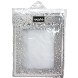 J & M Home Fashions 70 in. H X 72 in. W Clear Solid Shower Curtain PEVA