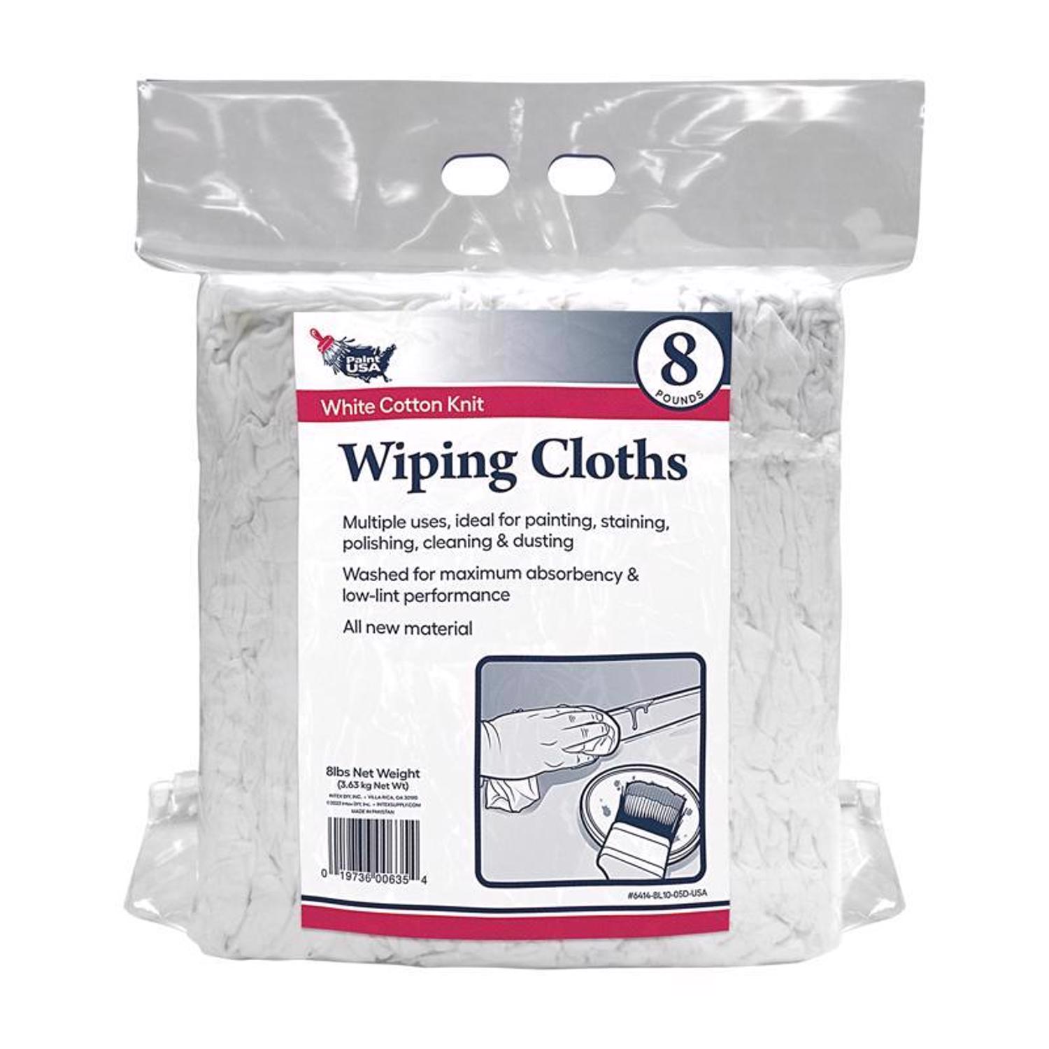 1027112 8 lbs Cotton Knit Wiping Cloth, White