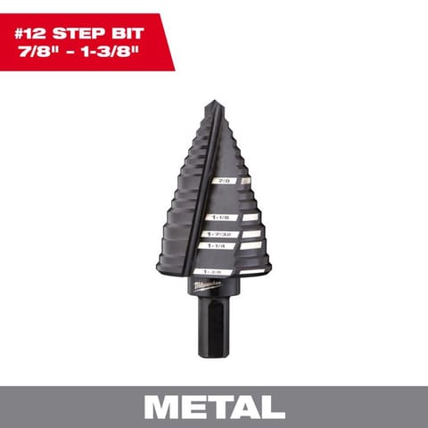 smith2 Milwaukee 7/8 - 1-3/8 in. Black Oxide Step Drill Bit 1 pk Mfr# 48