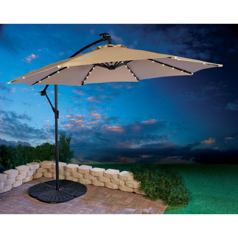 10 foot patio umbrella ace Above Feet Solar LED Aluminum Market (Ash) : Patio, Lawn & Garden this offset umbrella is built to withstand the elements Living Accents 10 ft. Tiltable