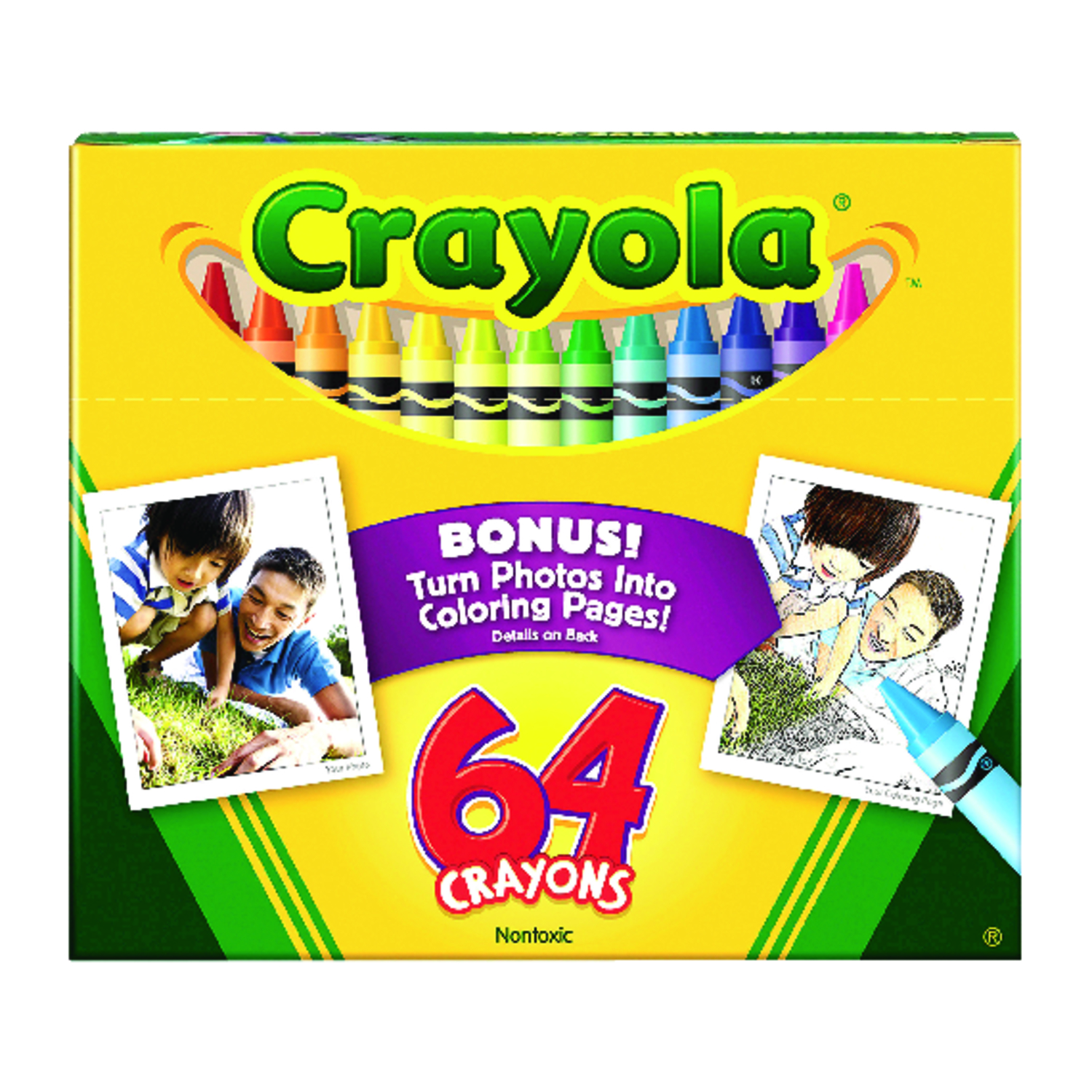 Crayola® Standard Crayons With Built-In Sharpener, Assorted Colors, Box Of 64 Crayons