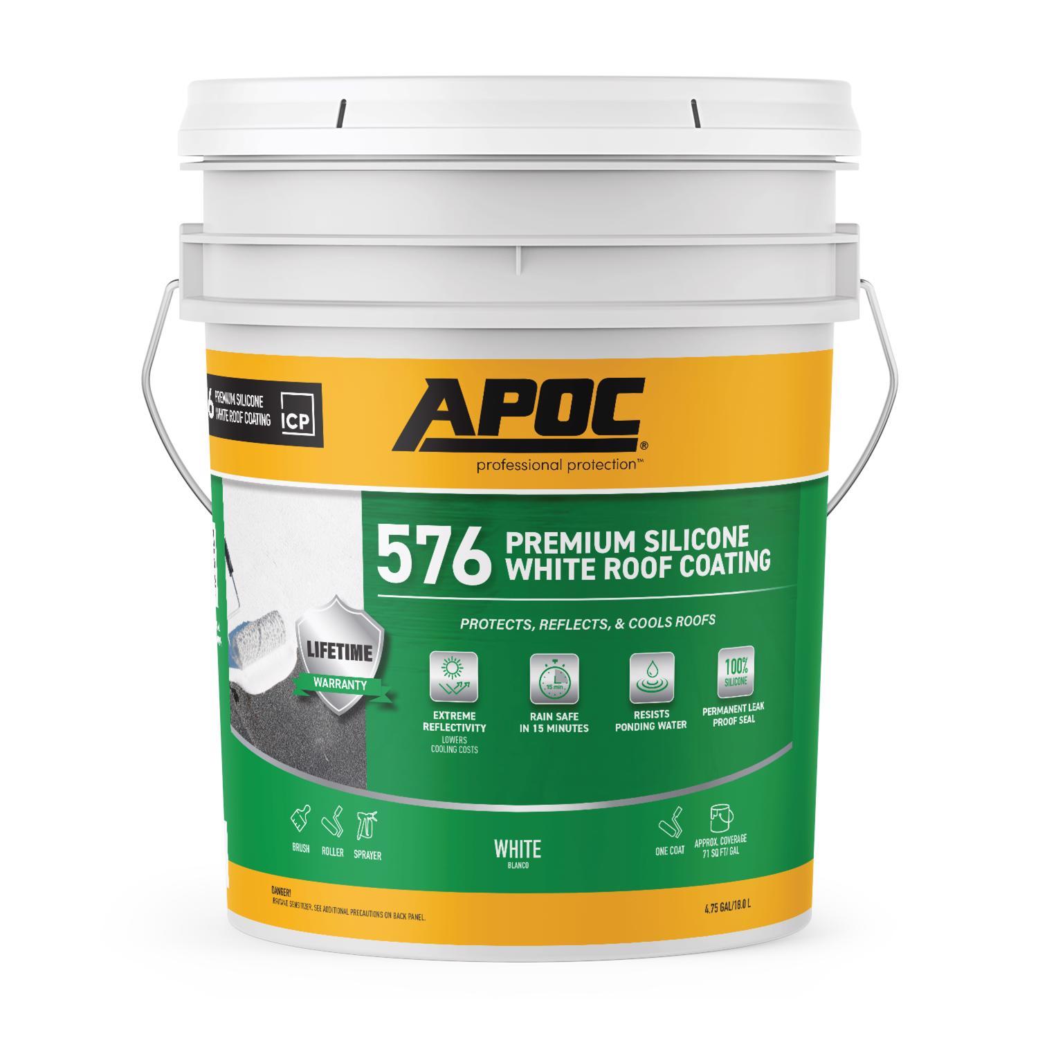 APOC Gloss Bright White Silicone Roof Coating 5 gal Mfr# AP-5765