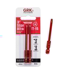GRK Fasteners Star T15 X 3 in. L Power Bit Steel 2 pc