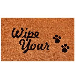 Home & More 1.42 ft. W X 2.42 ft. L Brown Wipe Your Paws Coir Door Mat