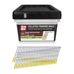 Grip-Rite 2-3/8 in. L X 12 Ga. Plastic Strip Hot-Dip Galvanized Framing Nails 21 deg 1000 pk