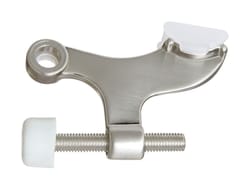 National Hardware Zinc w/Rubber Tip Satin Nickel Silver Hinge Pin Door Stop Mounts to door .5 in.