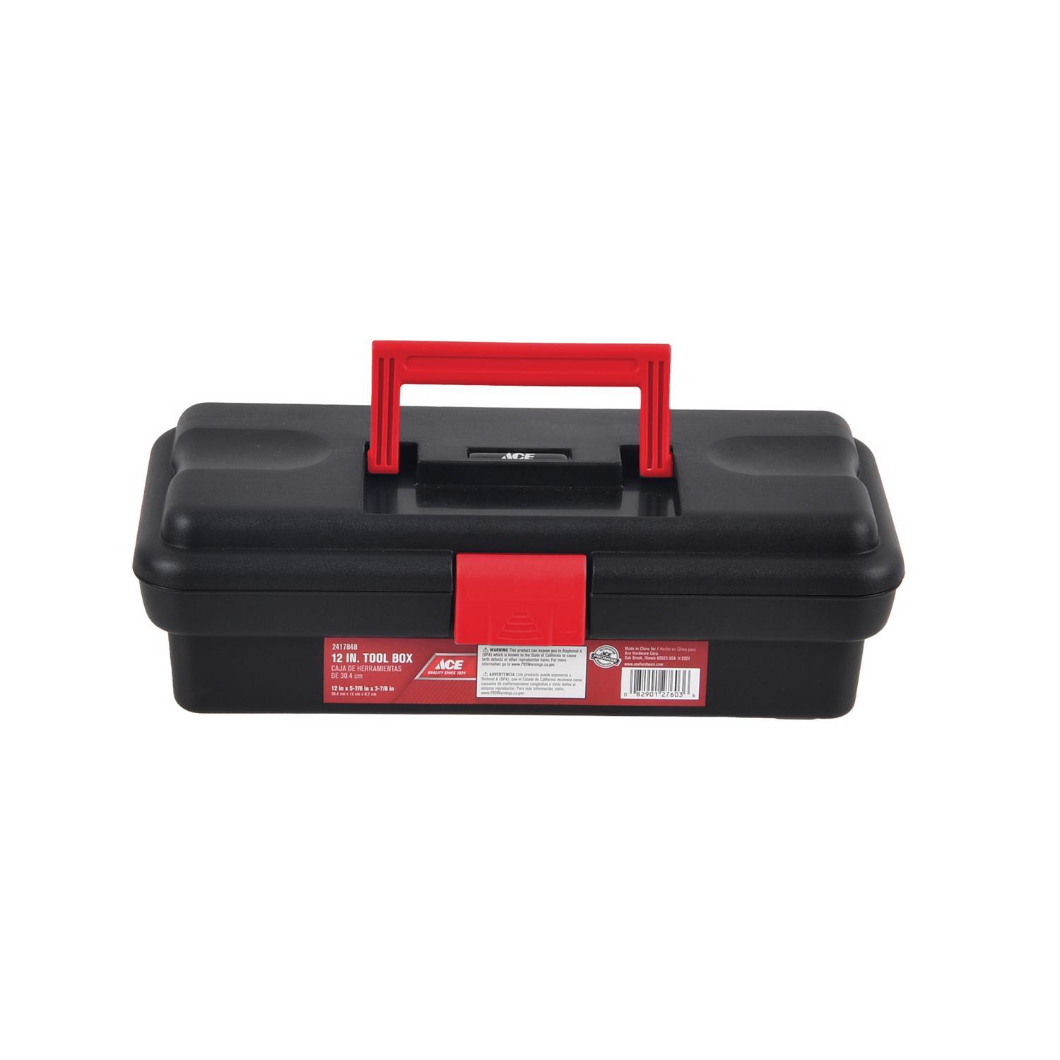 Ace 12 in. One Latch Tool Box Black/Red Mfr# ACEN320104 - Ace Hardware