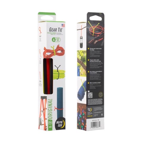 Nite Ize Gear Tie 18 in. L Assorted Twist Ties 6 pk Mfr# GTPP18-A1