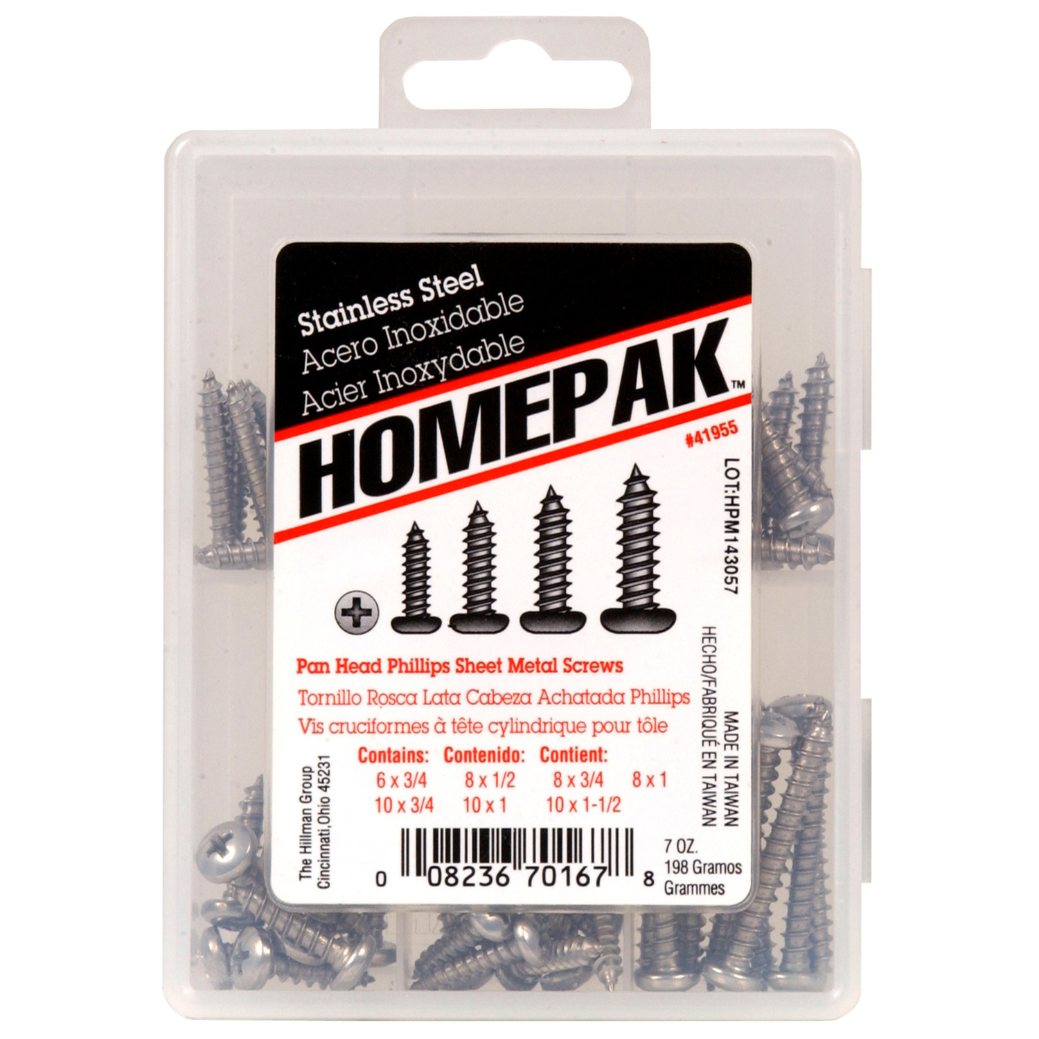 5021947 Phillips Pan Head Stainless Steel Sheet Metal Screw Kit, Assorted