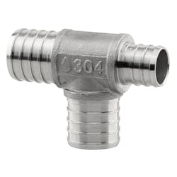 Plumbeeze 1 in. PEX X 3/4 in. D PEX Stainless Steel Tee