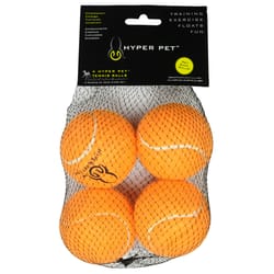 Hyper Pet For Dog Orange Rubber Tennis Balls Medium 4 pk
