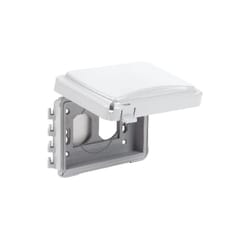 TayMac Rectangle Plastic 1 gang 5.61 in. H X 5-9/16 in. W Receptacle Box Cover