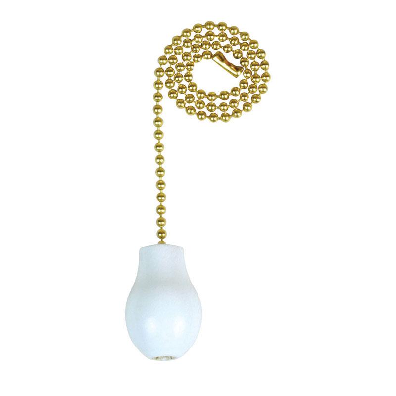 Specialty Hardw 60319 12 in. Ceiling Fan Pull Chain With White Wooden Knob