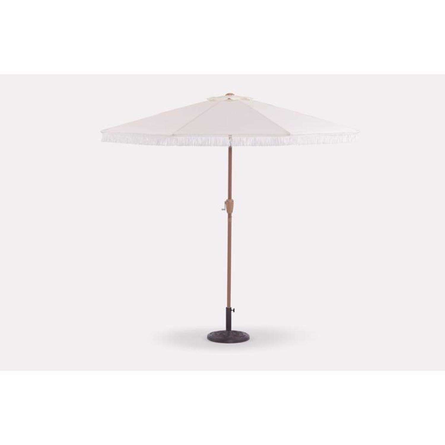 9 white patio umbrella Living Accents 9 ft. Tiltable White Patio Umbrella Mfr# UM90WGFYQ-01F