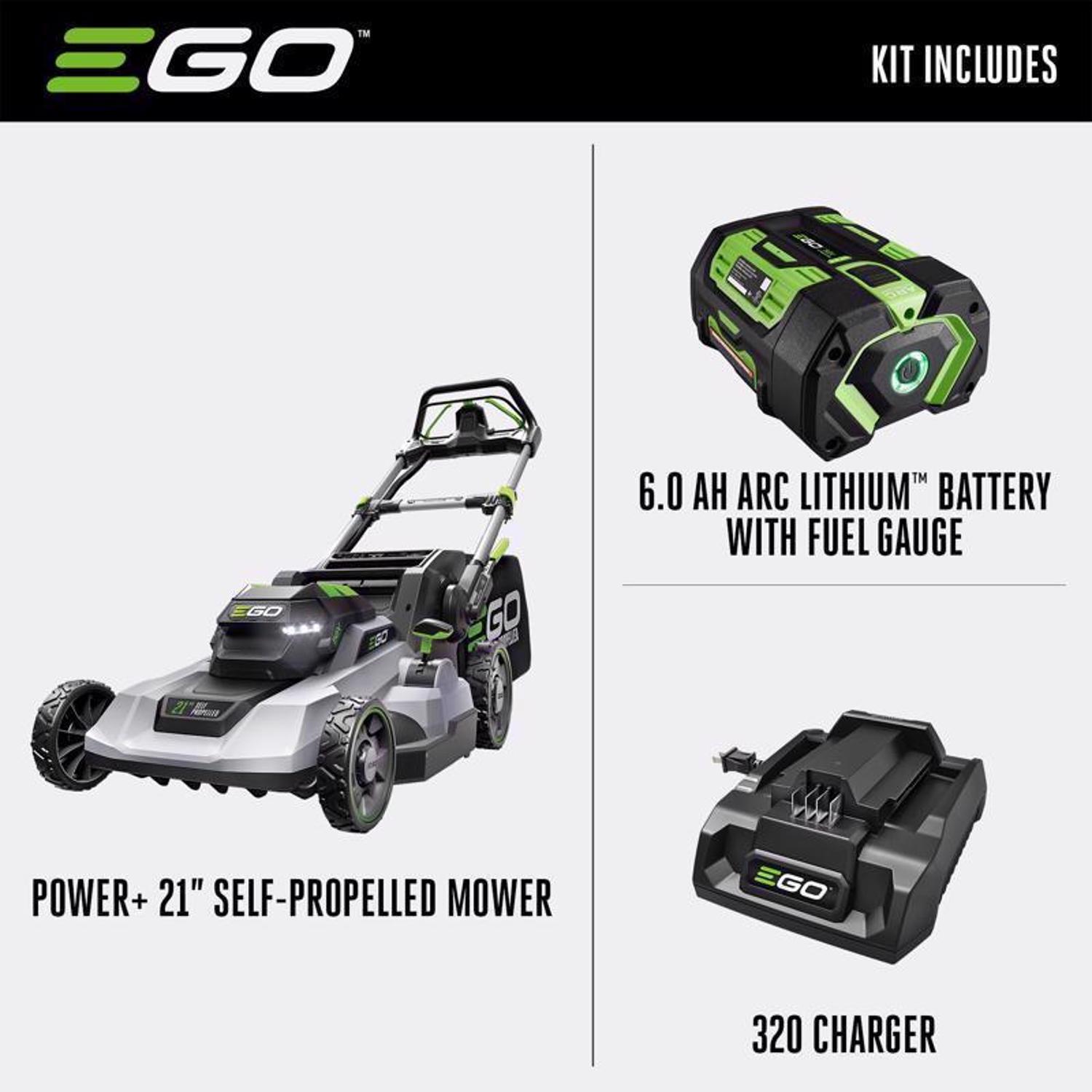 EGO POWER+ 21 Lawn Mower Kit with 6Ah Battery & 320W Charger - Thumbnail 2