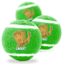 Buckle-Down Marvel Comics For Dog Multicolored Groot Happy Pose Squeaky Tennis Ball 3 pk
