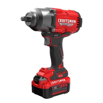 CRAFTSMAN V20 1/2 in. Cordless Brushless Impact Wrench w/Hog Ring Kit (Battery & Charger)