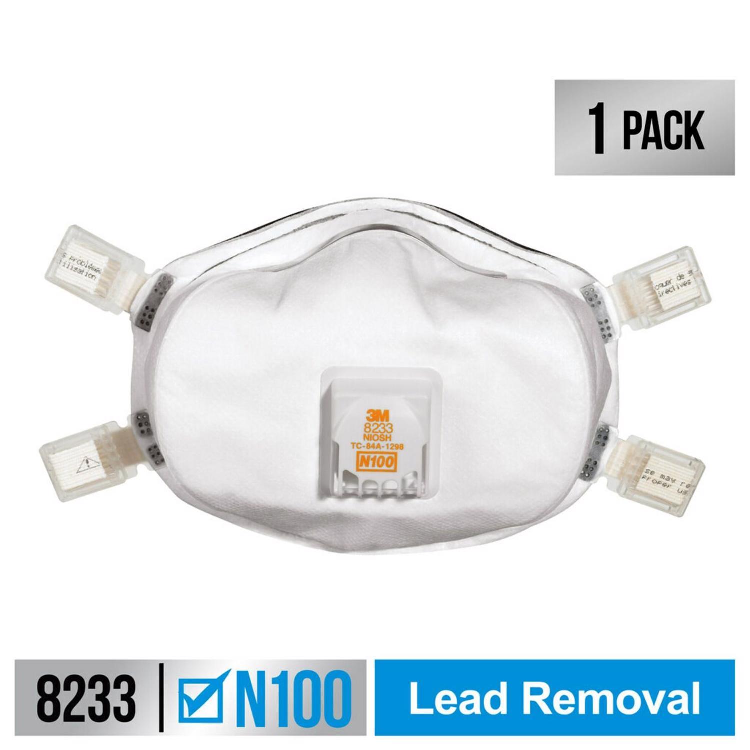 Photos - Medical Mask / Respirator 3M N100 Disposable Particulate Respirator White 1 pc 8233 