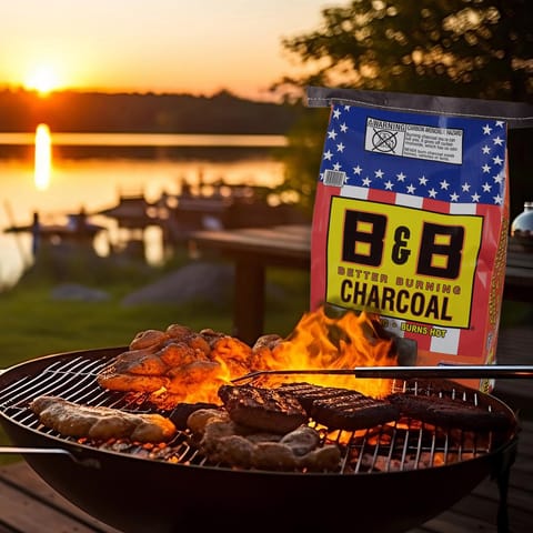 B&B Charcoal All Natural Hickory and Oak Charcoal Briquettes 8.8