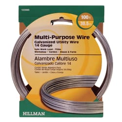 HILLMAN 100 ft. L Galvanized Steel 14 Ga. Solid Wire