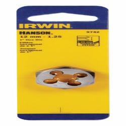 Irwin Hanson Metric Hexagon Die 12 - 1.25 mm 1 pc