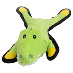 Steel Dog For Dog Multicolored Plush Flat Bumpy Gator Dog Toy 1 pk