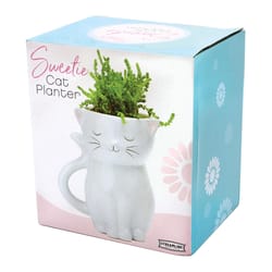 Streamline Ceramic Planter White
