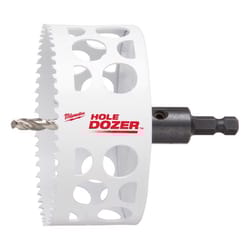 Milwaukee Hole Dozer 4 in. Bi-Metal 2 in. L X 3/8 in. D Hole Saw with Arbor and Pilot Bit Arbor Incl