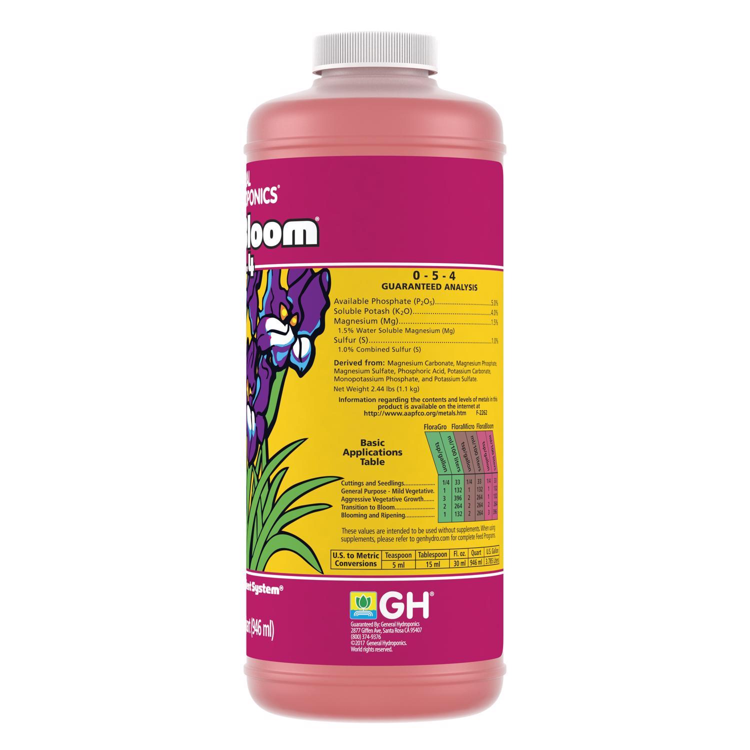 General Hydroponics FloraBloom Liquid Nutrient System 1 qt - Thumbnail 3