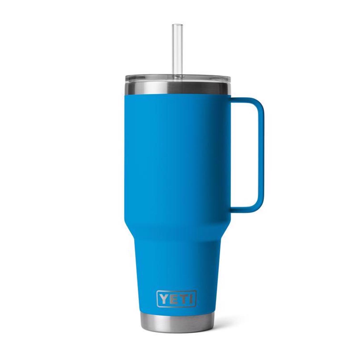 YETI Rambler 42 oz Big Wave Blue BPA Free Straw Mug Mfr