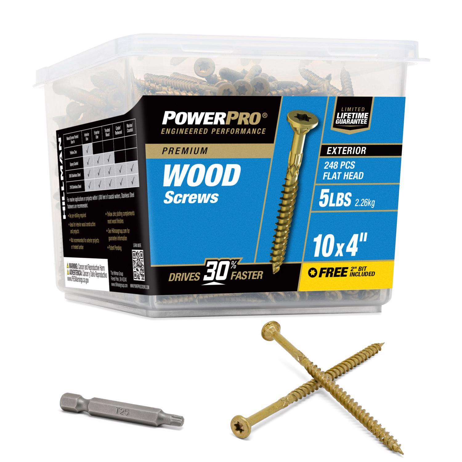 HILLMAN Power Pro No. 10 in. X 4 in. L Bronze Star Flat Head