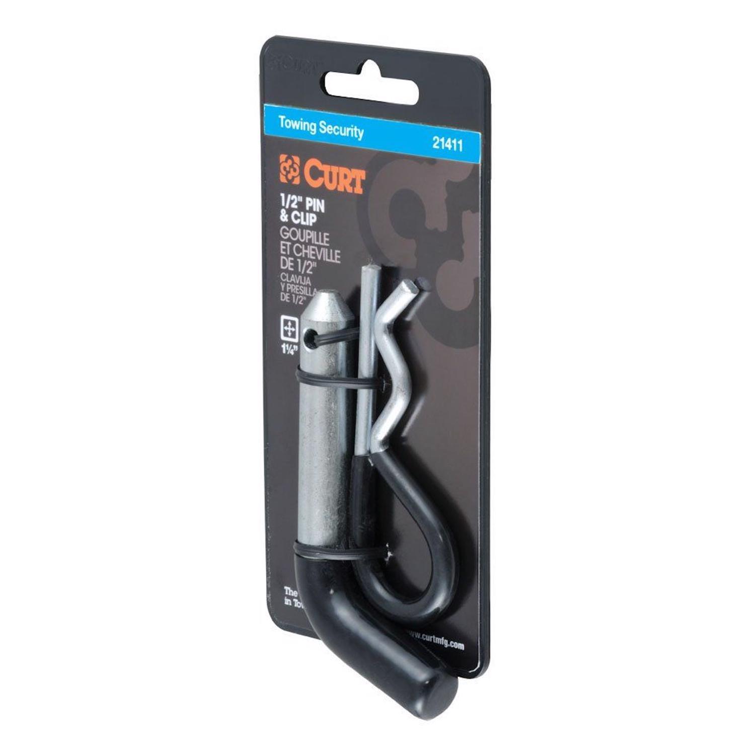 CURT 11221 Class 1 Trailer Hitch - 1.25" Receiver, Pin & Clip Included, Powder Coat Finish, Made In USA