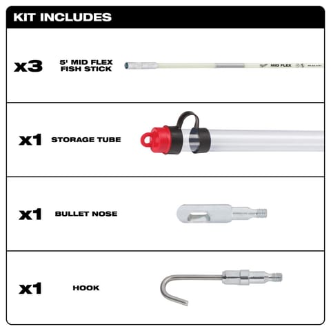 fish sticks stick accessories compatible Fishin' Stix Tackle 30" Extendable Rod Holder The MILWAUKEE 60 Fish Stick Combo Kit (48 Milwaukee 48224159 - Magnetic Tip