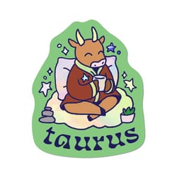 Apply Stickers Astrology, Zodiac, Taurus Sticker Green, Brown 1 pc