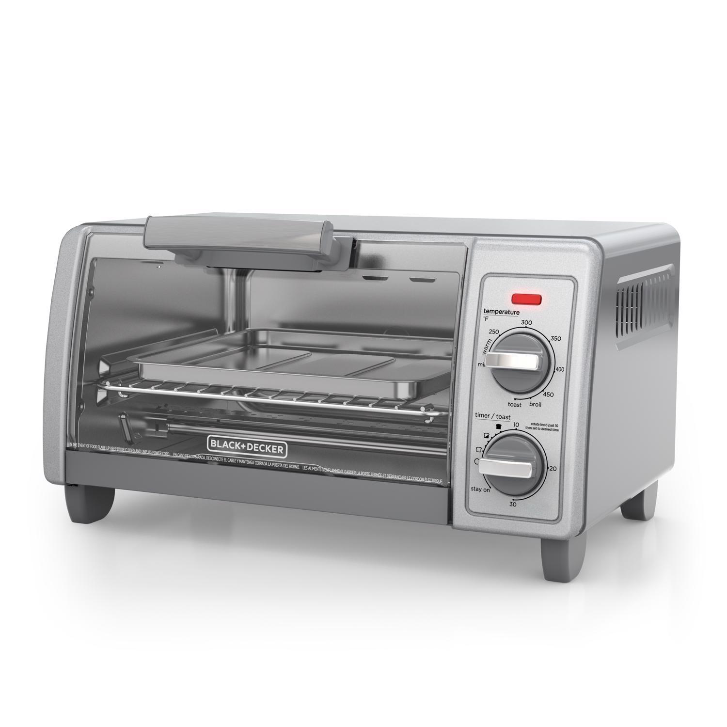 Black Decker Stainless Steel Silver Toaster Oven 9.17 in. H X 11.97 in. W X 17.32 in. D