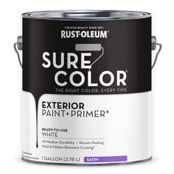 Rust-Oleum Sure Color Satin White Water-Based Paint + Primer Exterior 1 gal