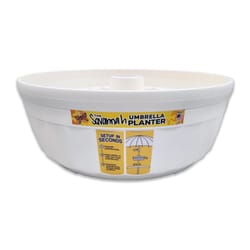 Savannah Planter 5.5 in. H X 15 in. D Plastic Umbrella Planter White