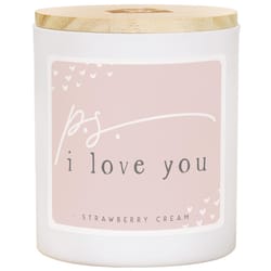 Sincere Surroundings White Strawberry Cream Scent Candle Jar 11 oz